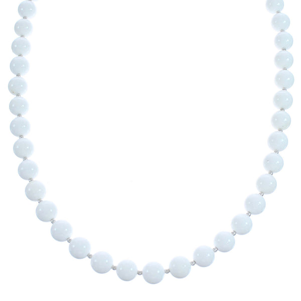 Sterling Silver and Mother Of Pearl Bead Necklace KX121005